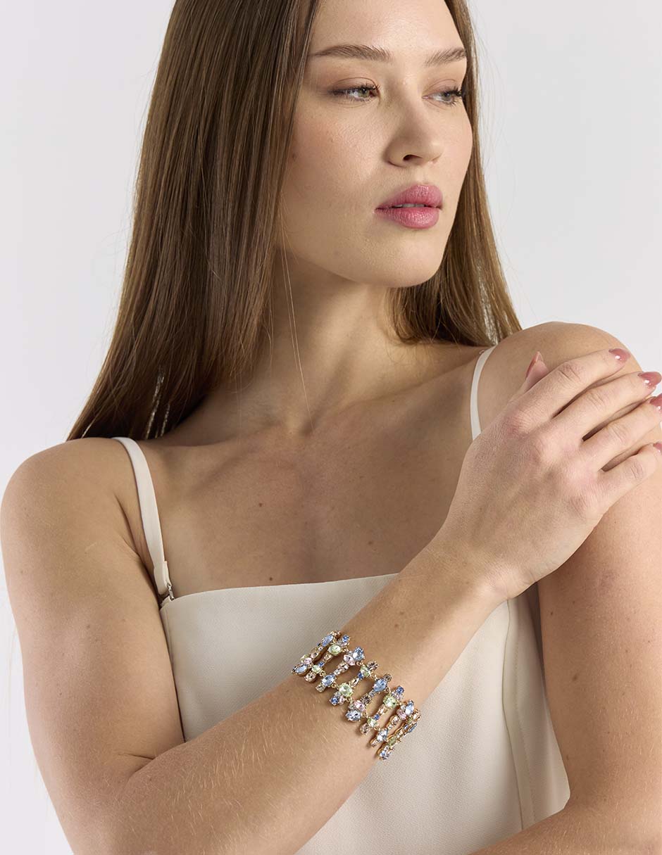 Pulsera cristal Rhinestone Rainbow acabado brillante 3