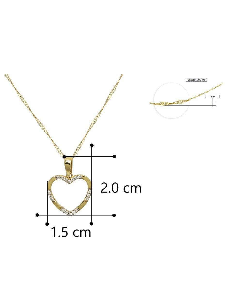 Gargantilla de corazón de oro 10 k 5
