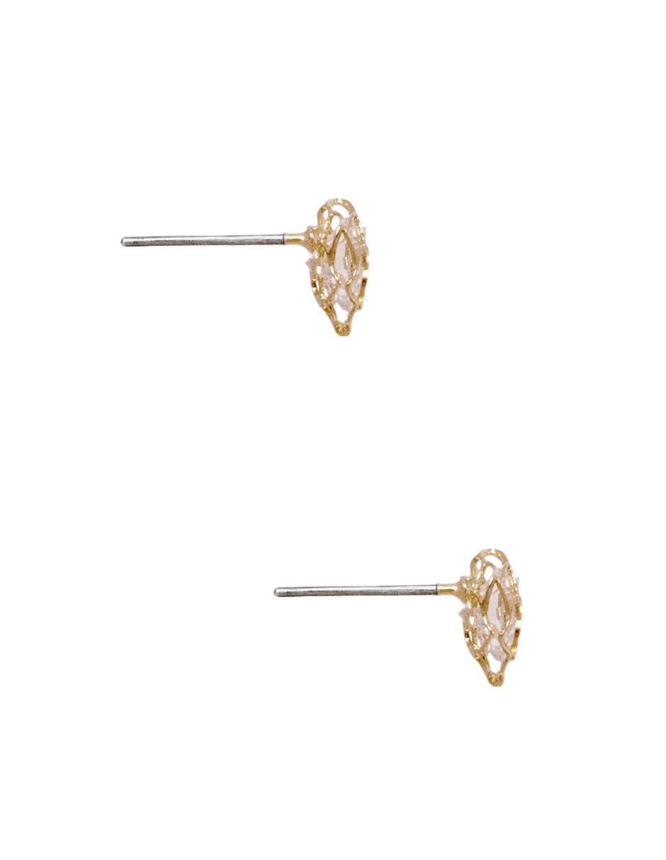 Broqueles de flor con acabado pavé 2