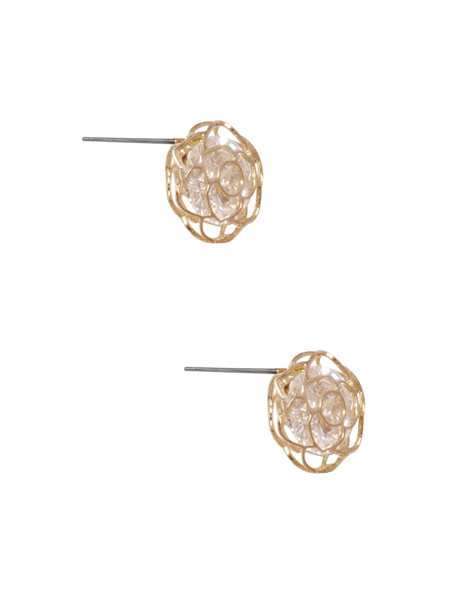 Broqueles de flor con acabado pavé 3