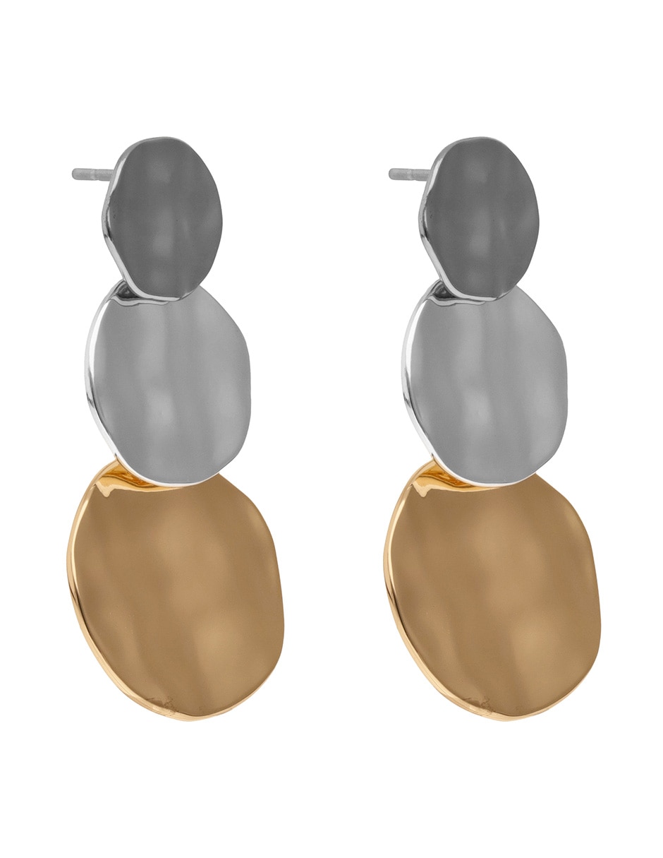 Aretes circulares Tritone Organic Discs con acabado martillado 2