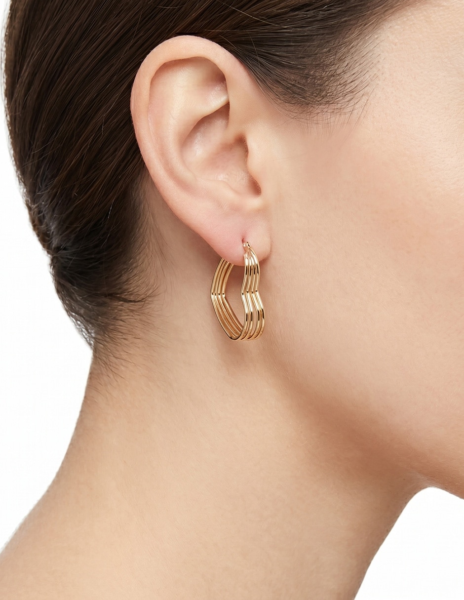 Aretes largos circulares Ears 2 Aug 25 con acabado pulido 3