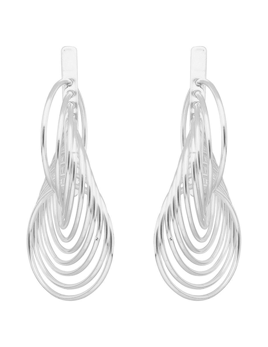 Aretes Silver Rings & Fringe con acabado pulido