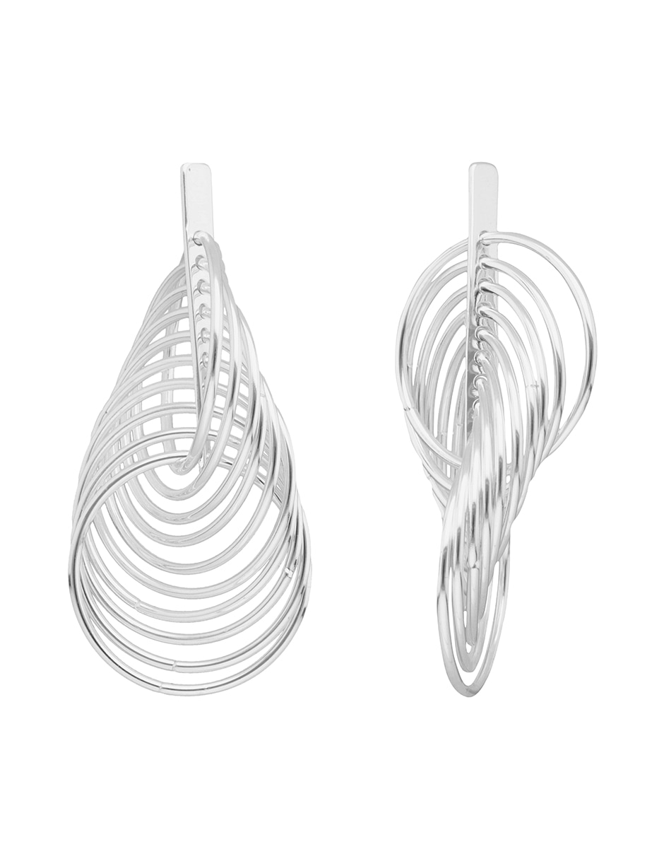 Aretes Silver Rings & Fringe con acabado pulido 2