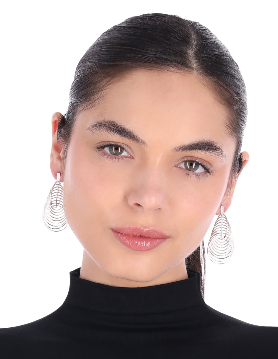Aretes Silver Rings & Fringe con acabado pulido 3