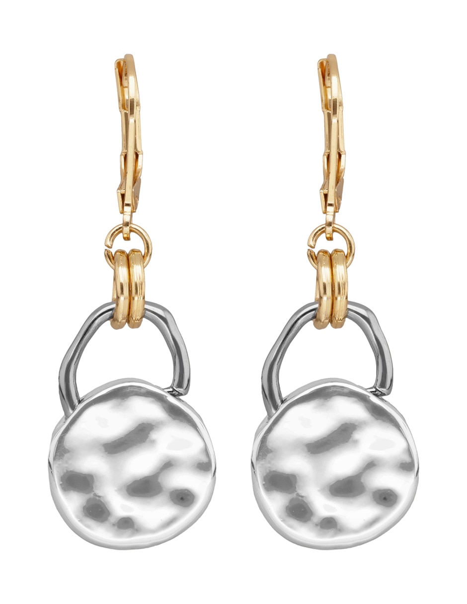 Aretes Tritone Organic Discs con acabado martillado
