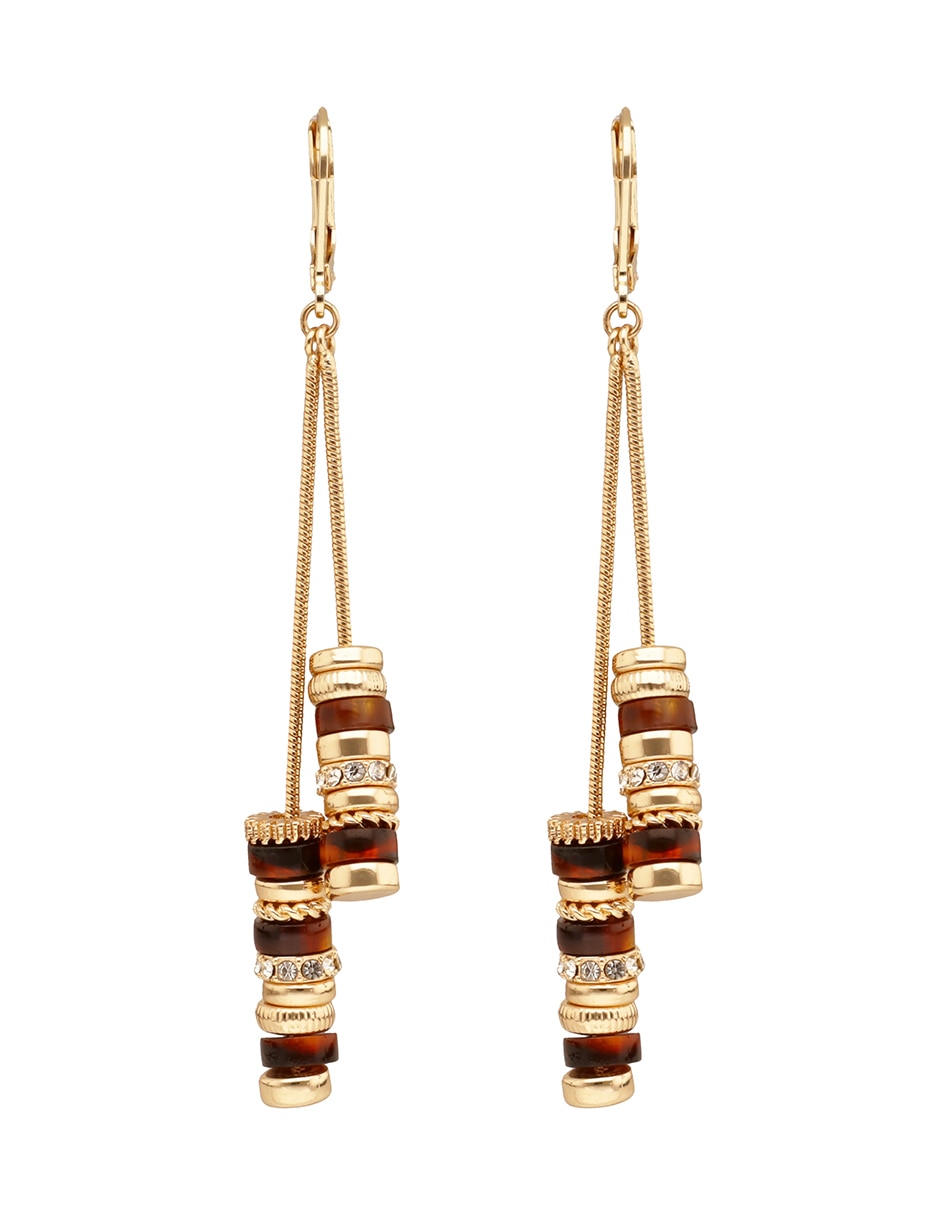 Aretes Leather Tortoise con acabado pulido