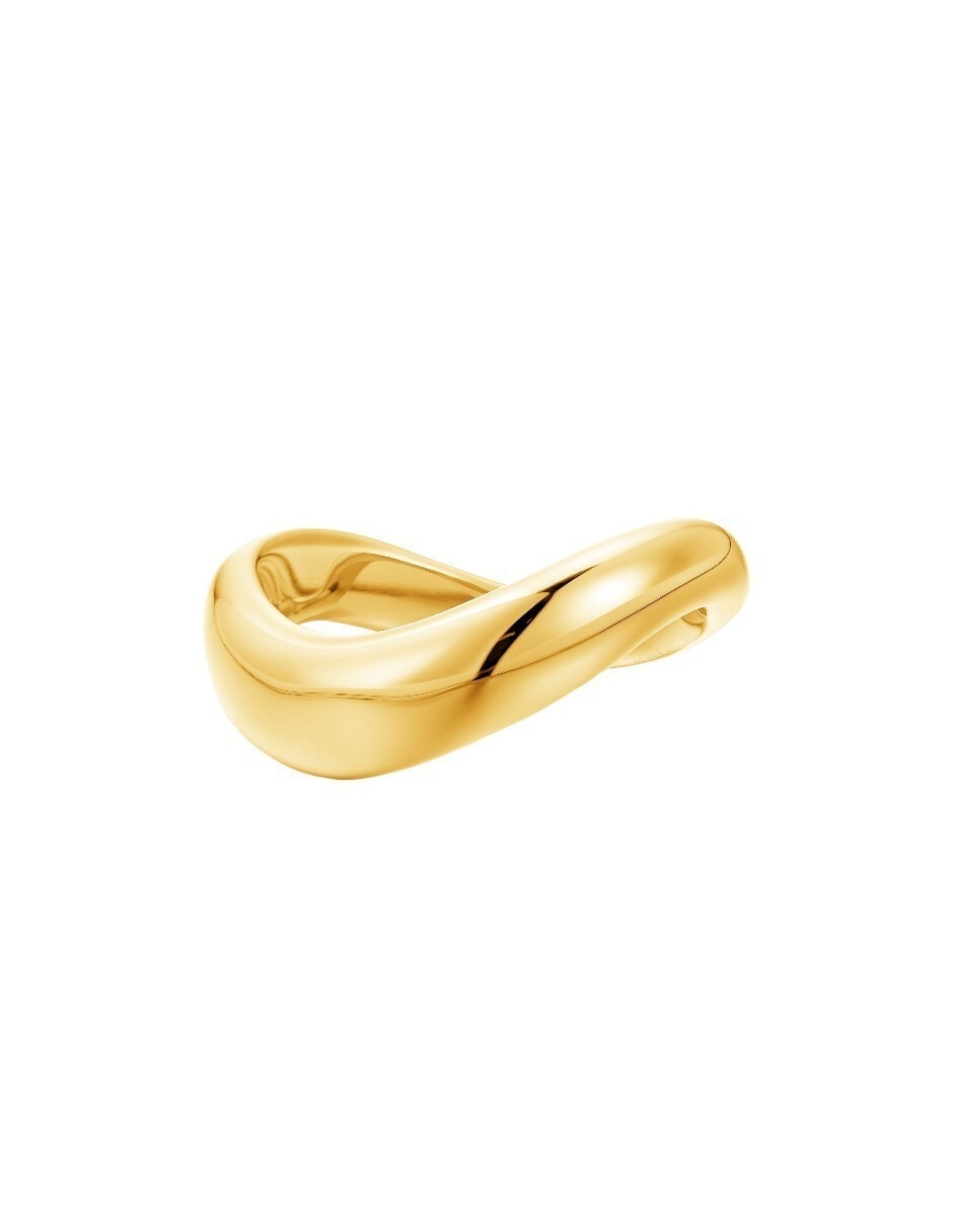 Anillo semicircular CLASSIC REVISTE de plata 18 k con acabado baño de oro