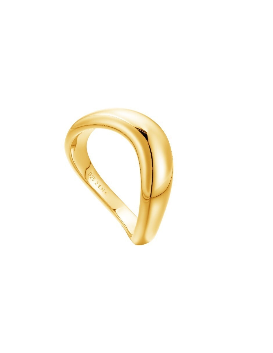 Anillo semicircular Les Néréides CLASSIC REVISTE de plata 18 k con acabado baño de oro