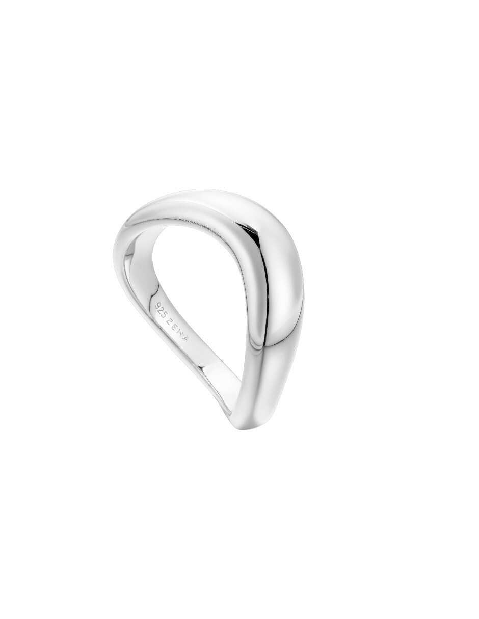 Anillo semicircular Classic Revisite P 925 de plata liso 2