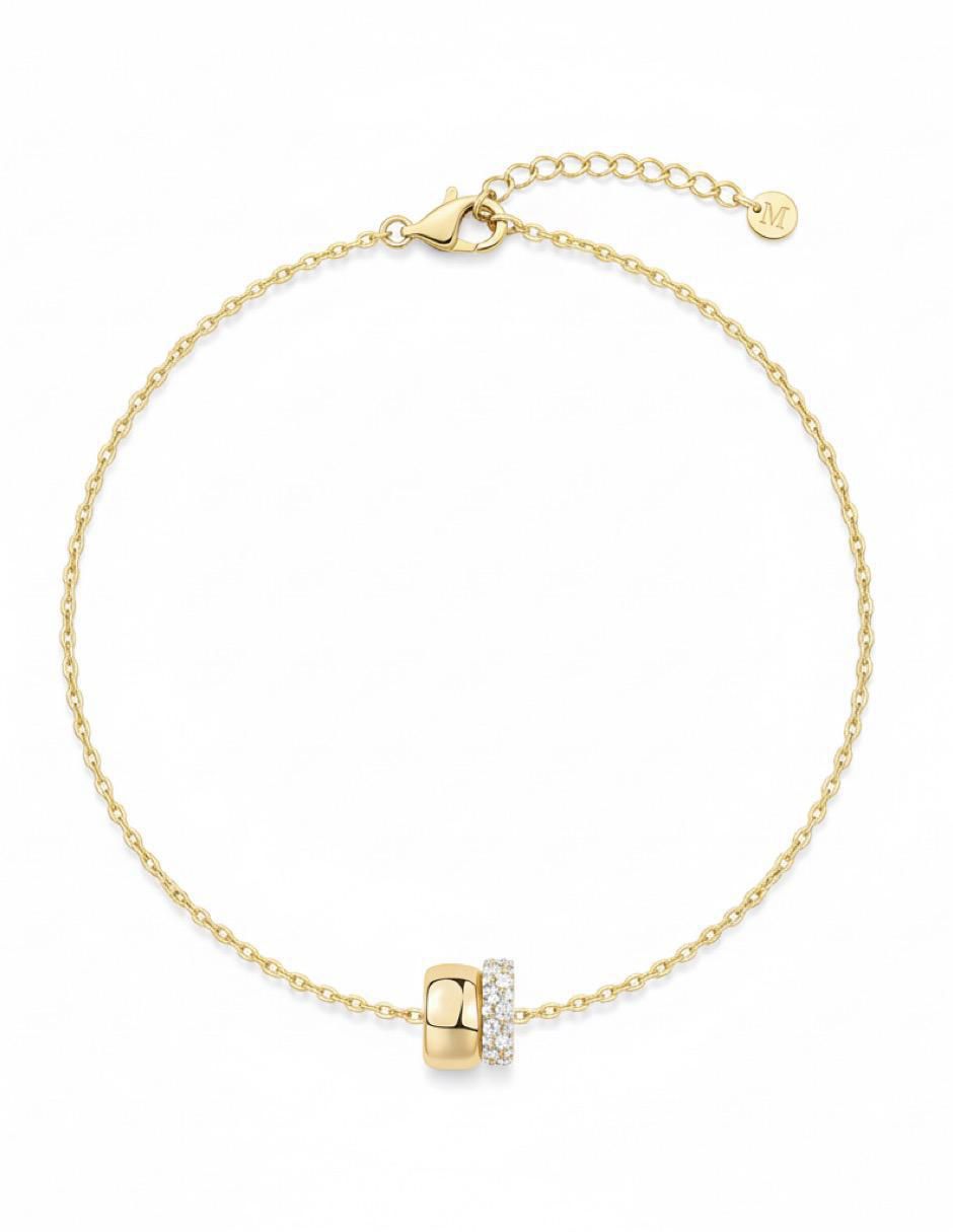 Collar con dije redondo de plata P 925 y Oro 14 K 2