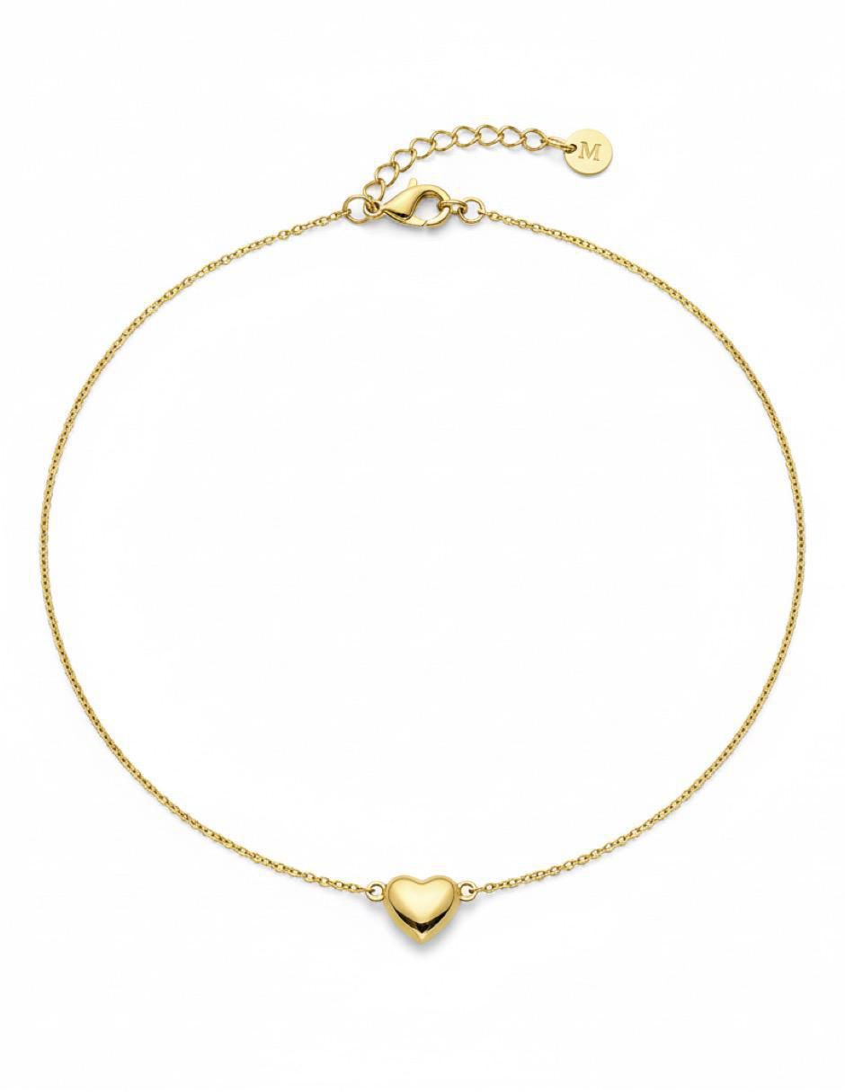 Collar con dije de corazón de plata P 925 y 14 K 5