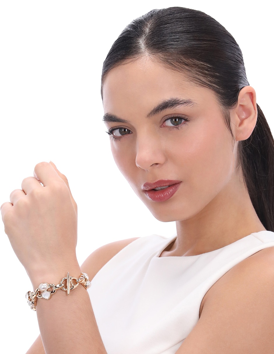 Pulsera Anne Klein Mother Nature acabado pavé
