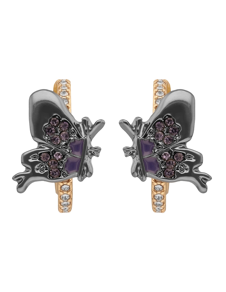 Aretes cortos de mariposa anne klein x anjelica roselyn con acabado liso esmaltado 1