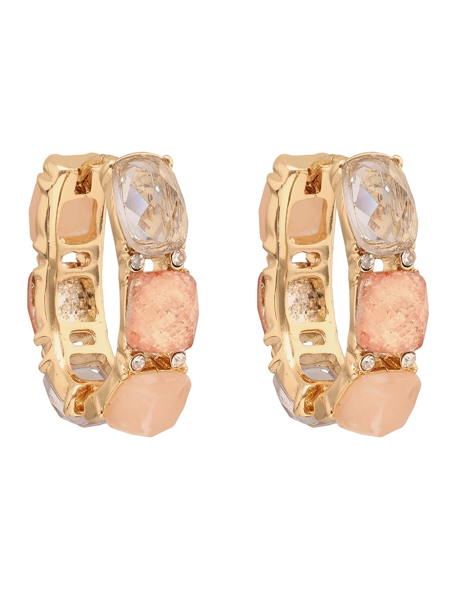 Aretes circulares Anjelica Roselyn con acabado pavé 3