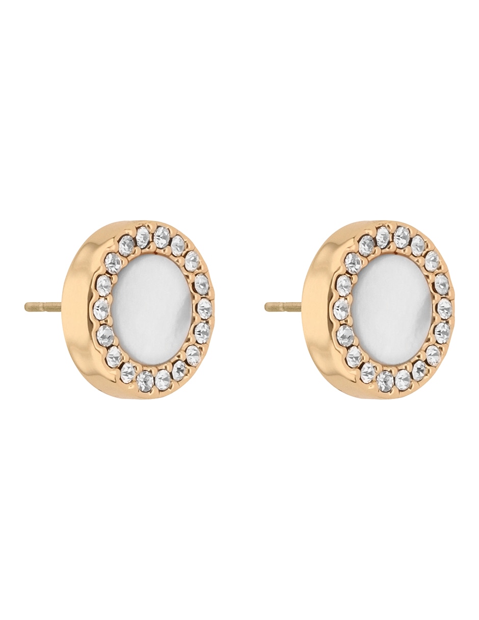 Aretes cortos circulares con acabado liso pavé 2