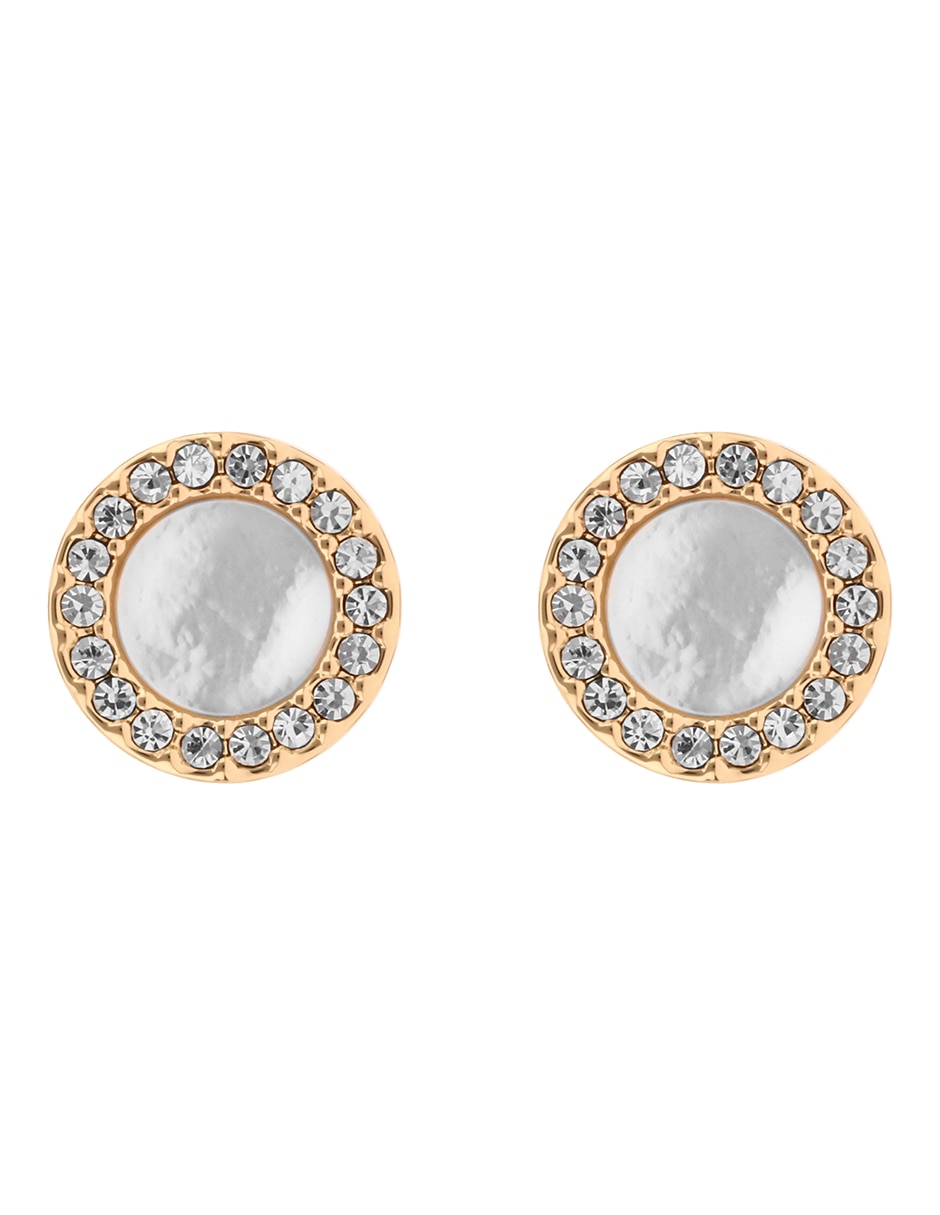 Aretes cortos circulares con acabado liso pavé 1