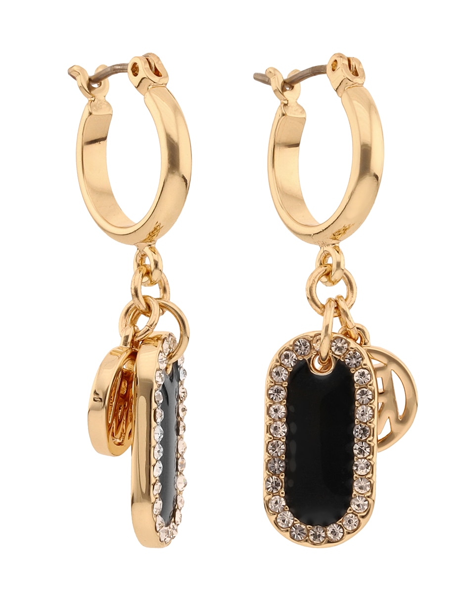 Aretes cortos nicole con acabado liso pavé 2