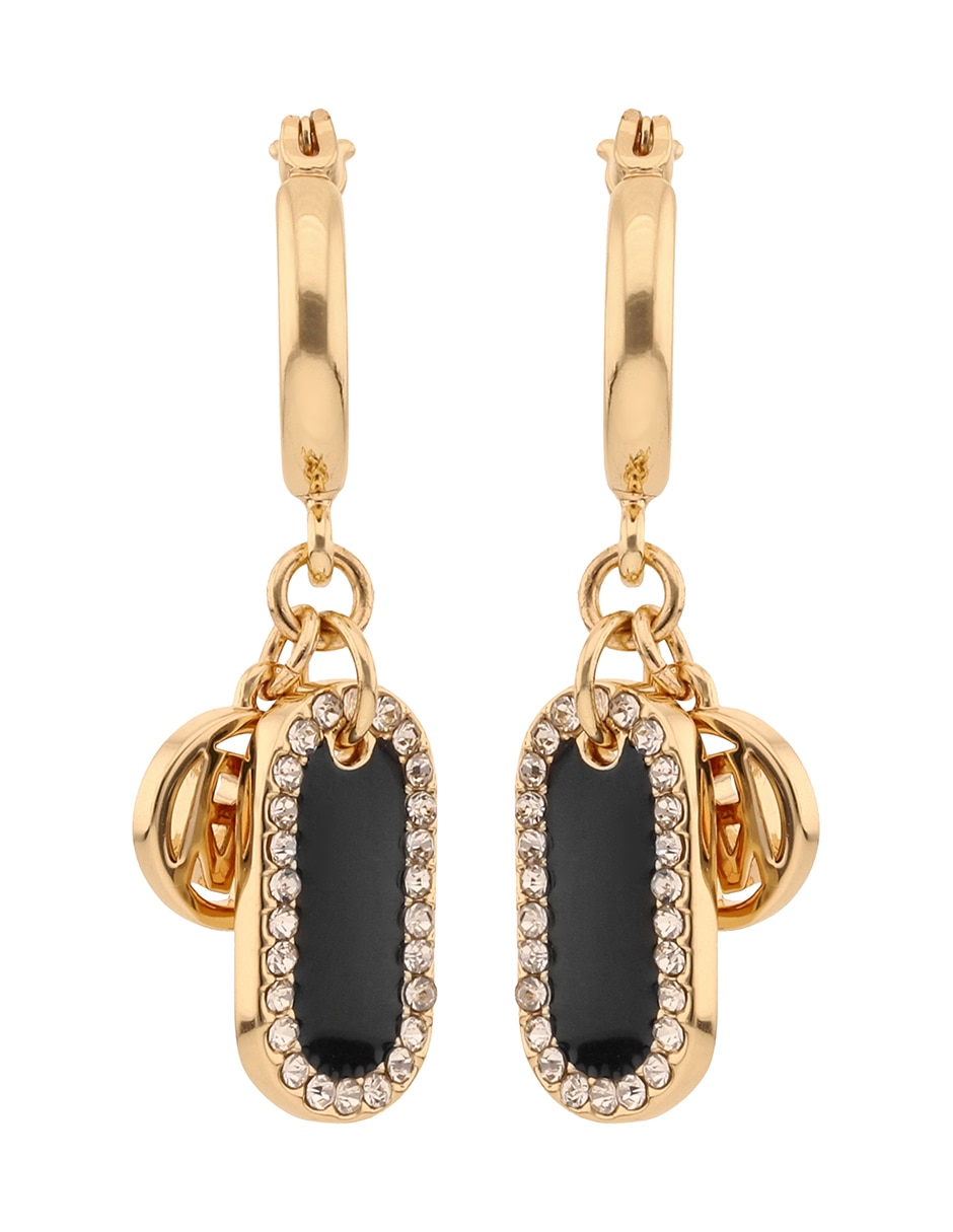 Aretes cortos nicole con acabado liso pavé 1