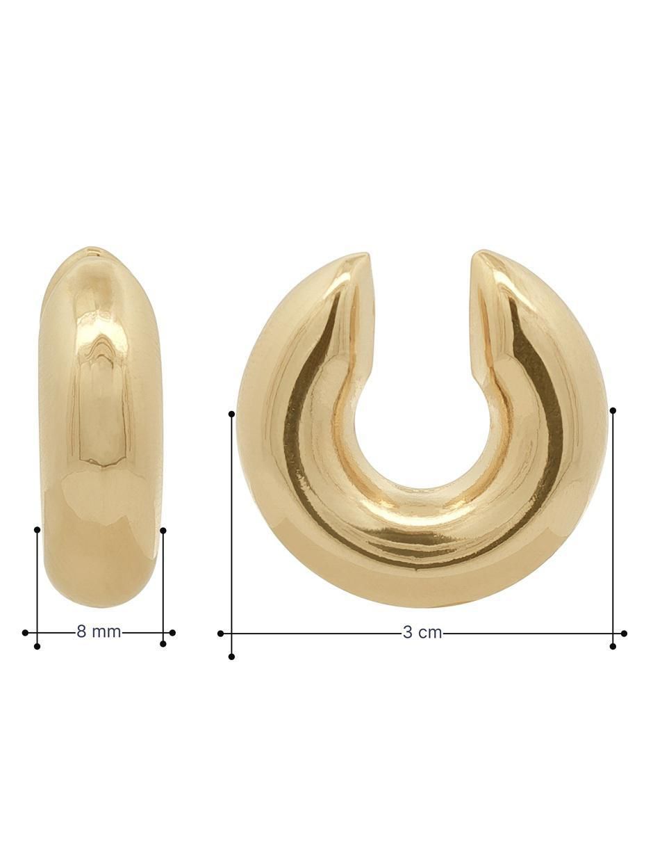 Ear cuff redondos Horoz 18 K con acabado chapa de oro