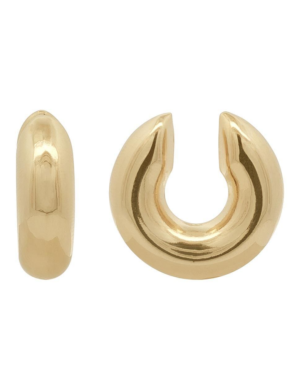 Ear cuff redondos Horoz 18 K con acabado chapa de oro