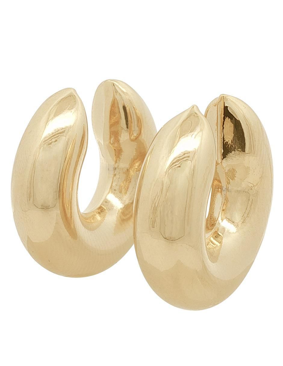Ear cuff redondos Horoz 18 K con acabado chapa de oro