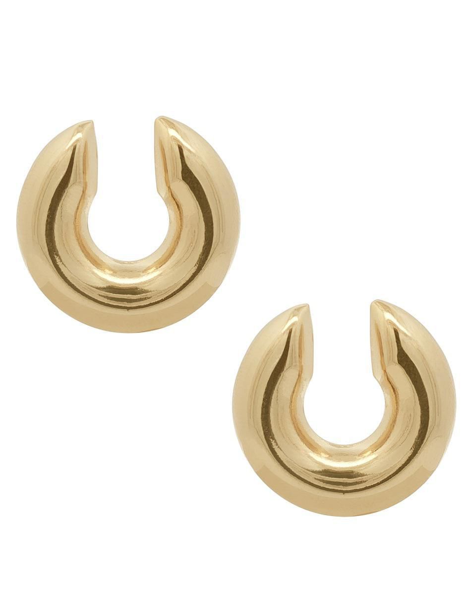 Ear cuff redondos Horoz 18 K con acabado chapa de oro