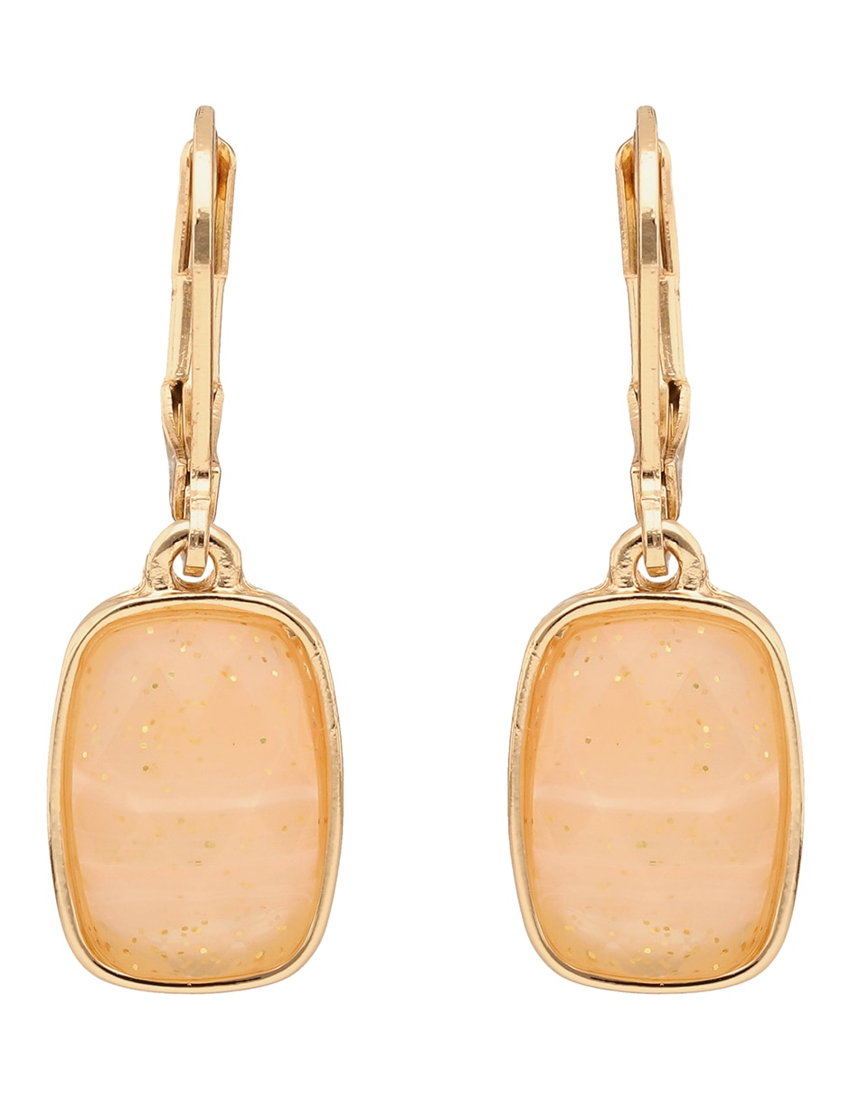 Aretes cortos rectangulares con acabado liso esmaltado 1