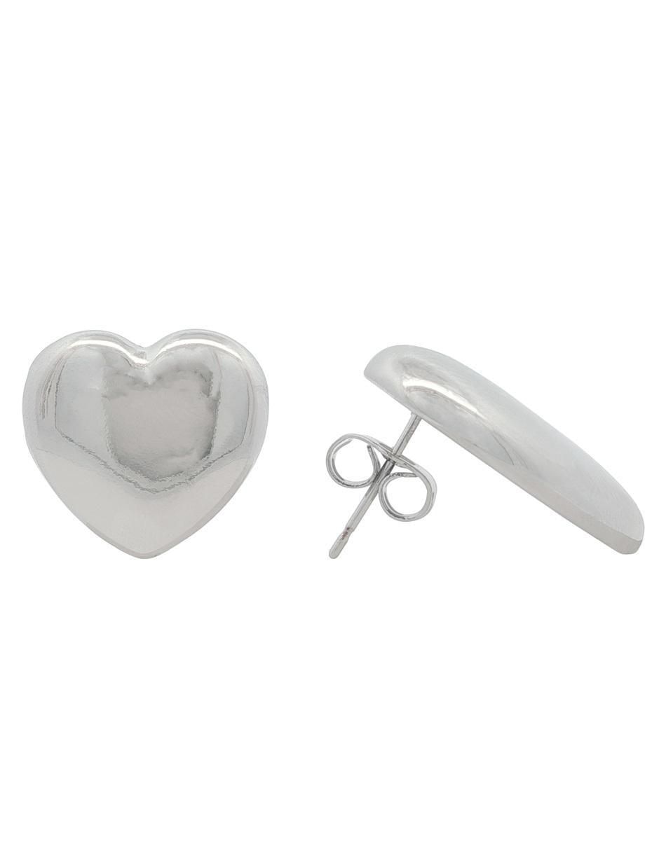 Aretes cortos de corazón Horoz 18 K con acabado chapa de oro