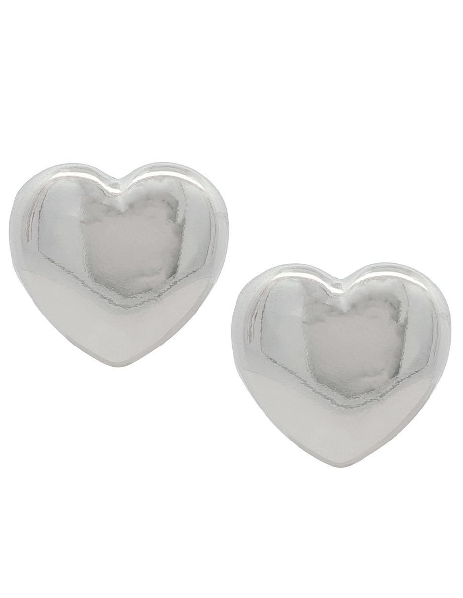 Aretes cortos de corazón 18 K con acabado chapa de oro Aretes cortos de corazón 18 K con acabado chapa de oro