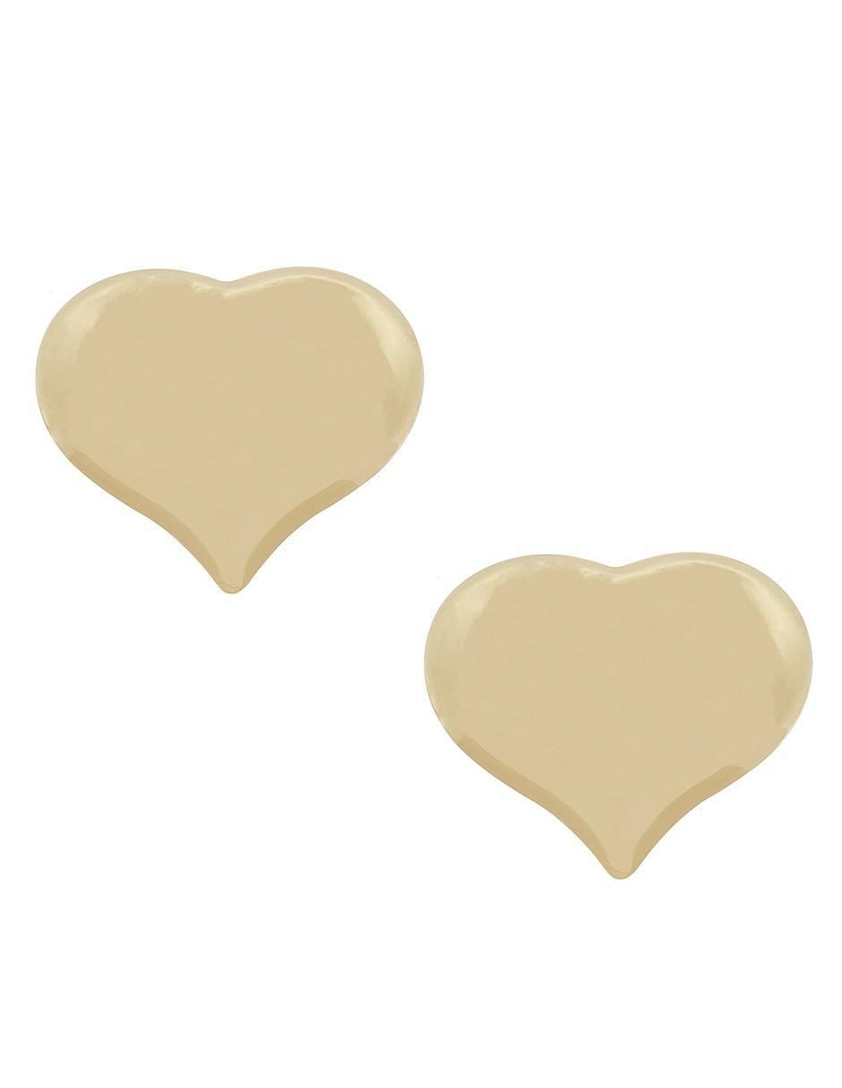 Aretes cortos de corazón Horoz 18 K con acabado chapa de oro