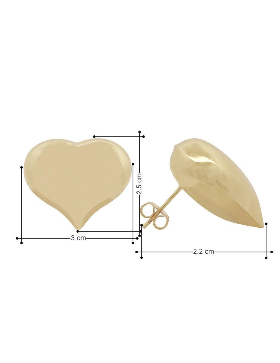 Aretes cortos de corazón Horoz 18 K con acabado chapa de oro