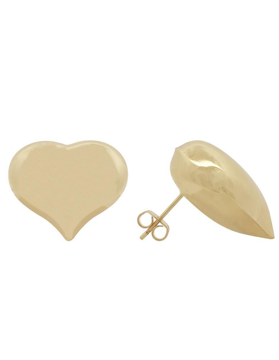 Aretes de corazón 18 K con acabado chapa de oro 2