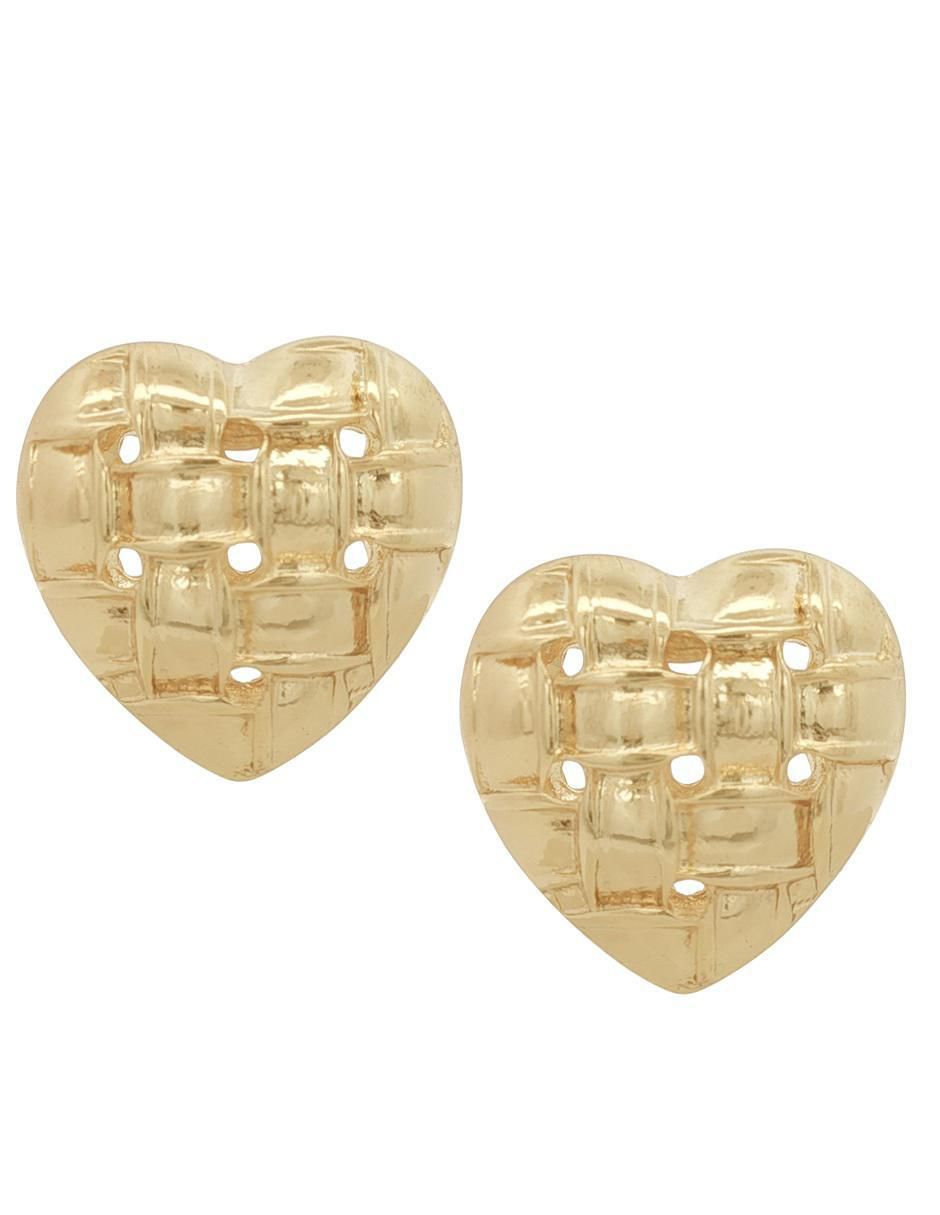 Huggies de corazón Horoz 18 K con acabado chapa de oro