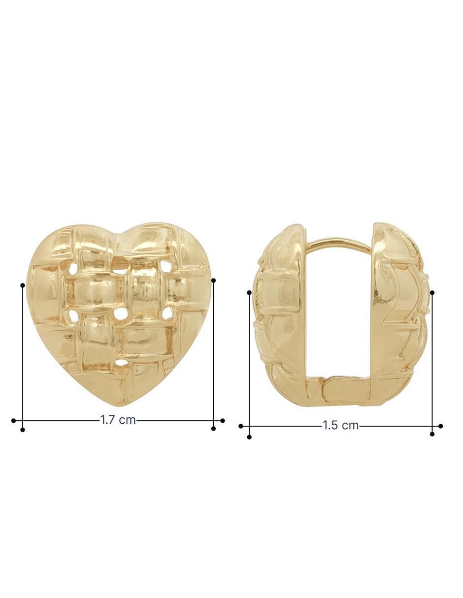 Huggies de corazón Horoz 18 K con acabado chapa de oro