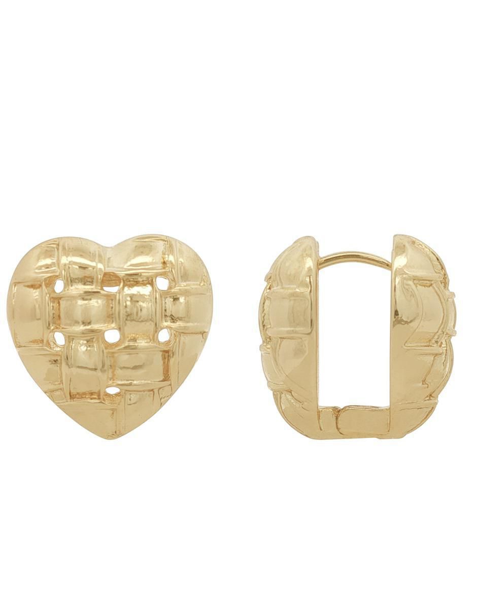 Huggies de corazón Horoz 18 K con acabado chapa de oro