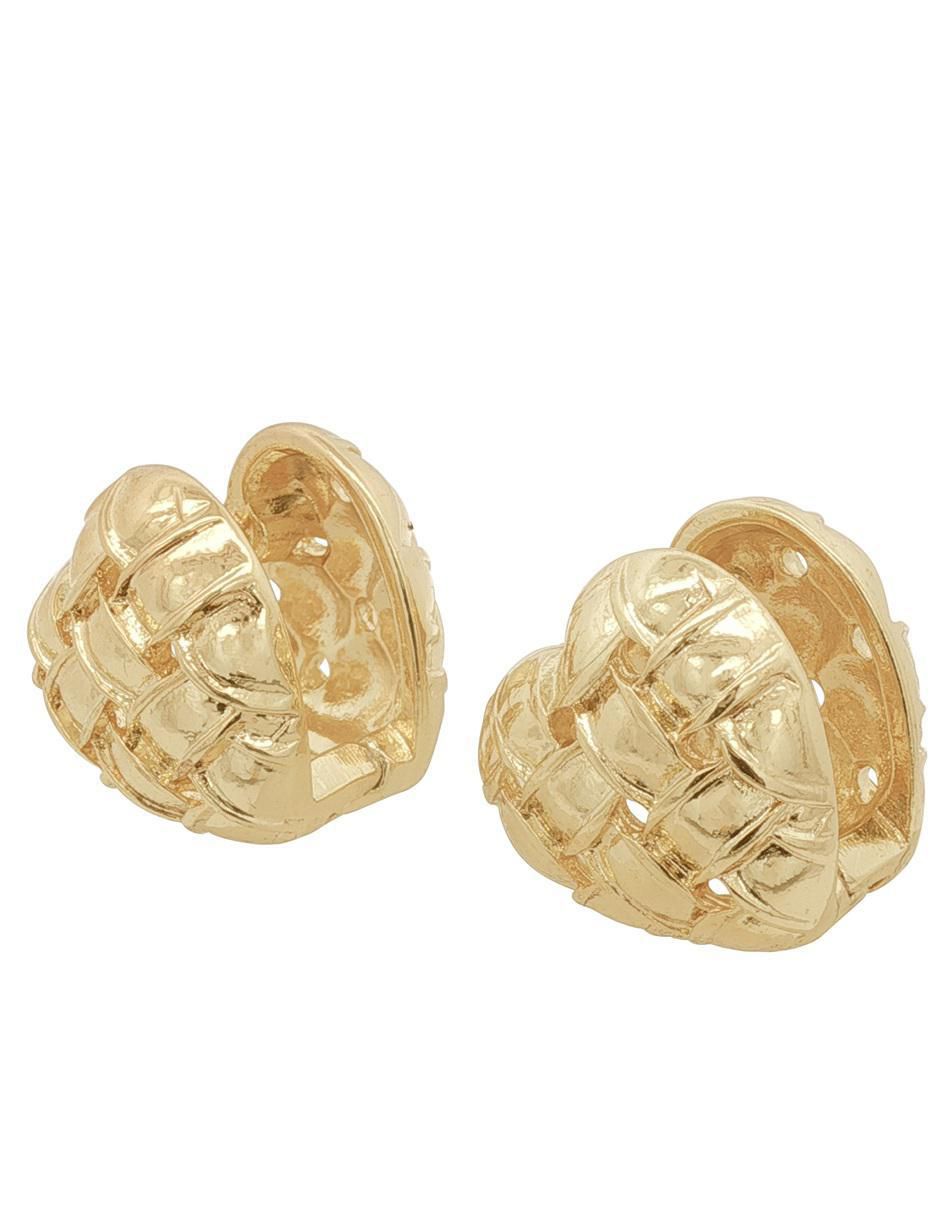 Huggies de corazón Horoz 18 K con acabado chapa de oro
