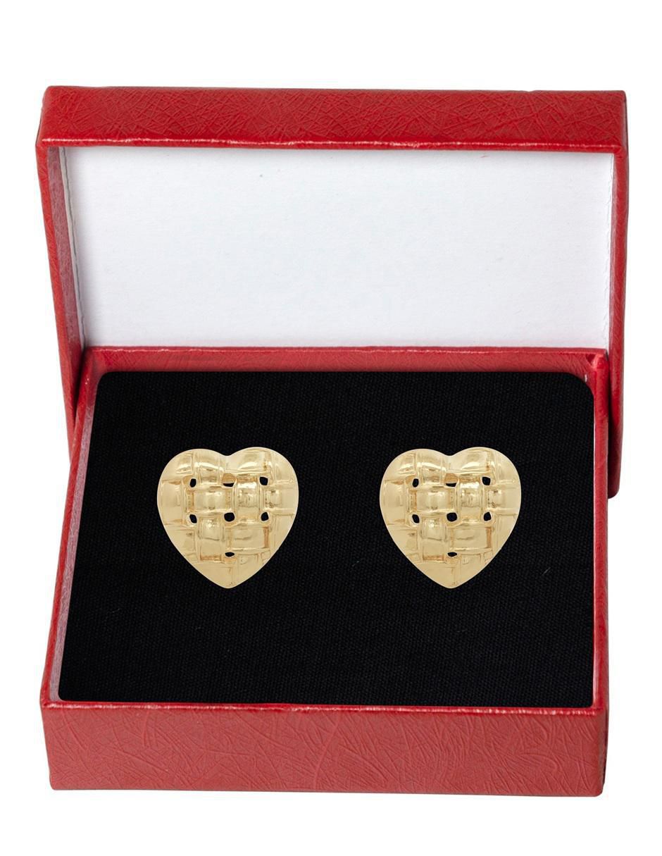 Huggies de corazón Horoz 18 K con acabado chapa de oro