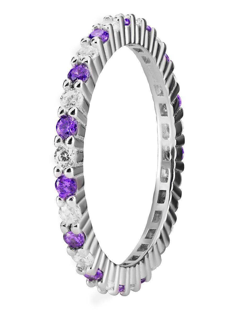 Anillo P 925 de plata amatista brillante