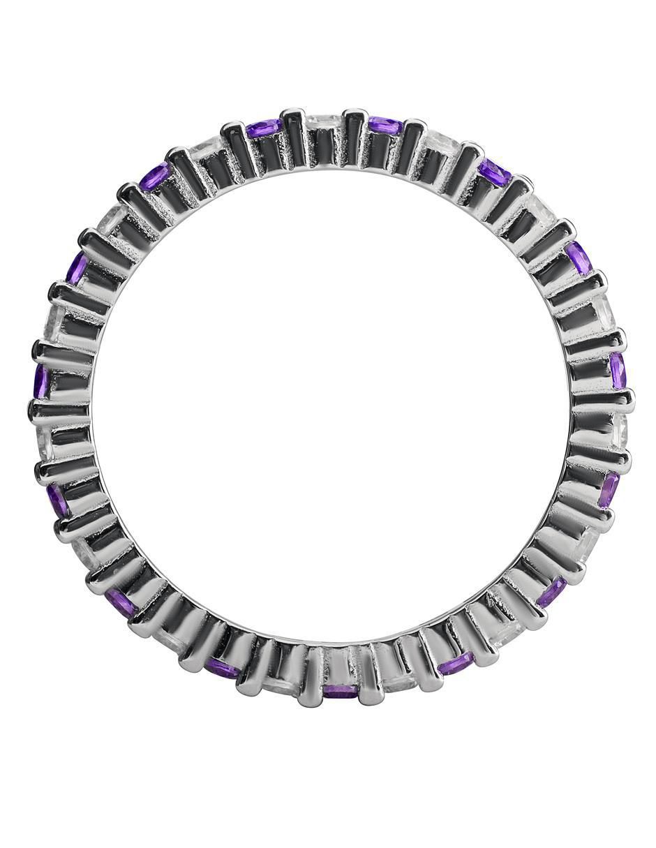 Anillo P 925 de plata amatista brillante