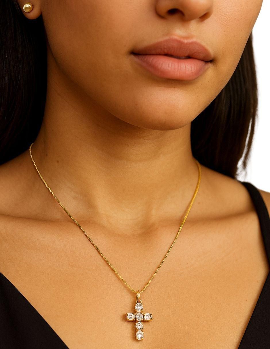 Set de collar y aretes 14 K zirconia