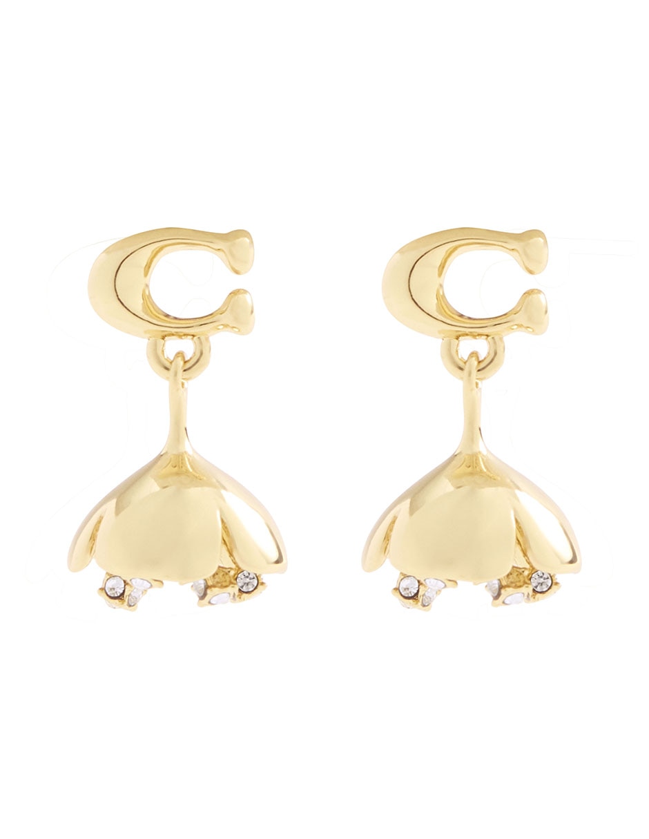 Aretes de letra c con acabado brillante Aretes de letra c con acabado brillante