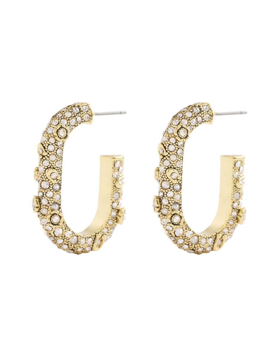 Aretes huggies con acabado pavé 2