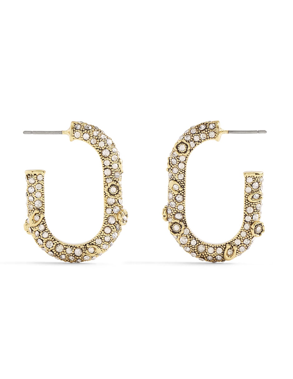 Aretes huggies con acabado pavé 3