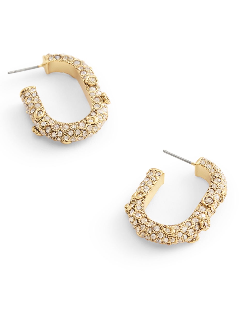Aretes huggies con acabado pavé 4