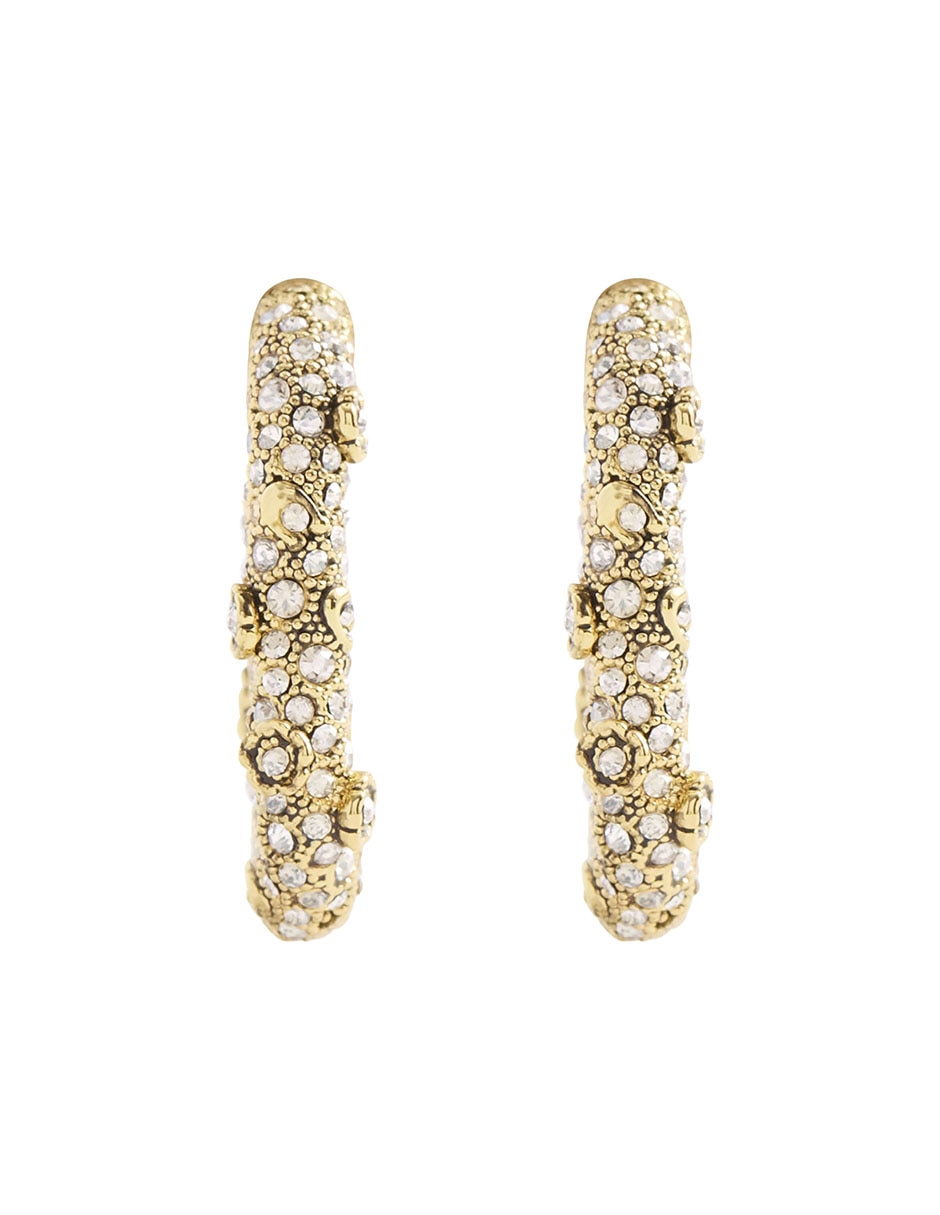 Aretes huggies con acabado pavé 1