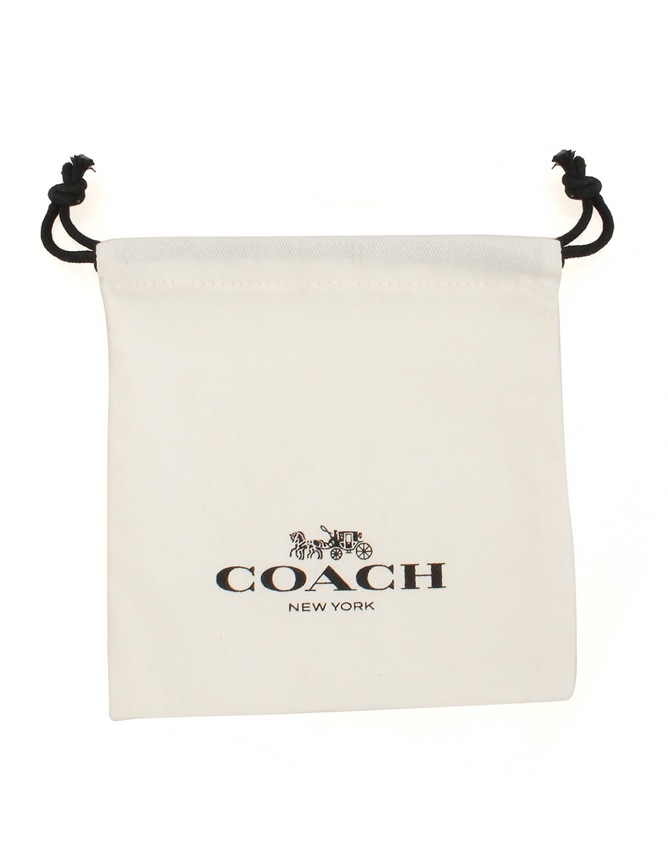 Broqueles de flor coach con acabado liso brillante
