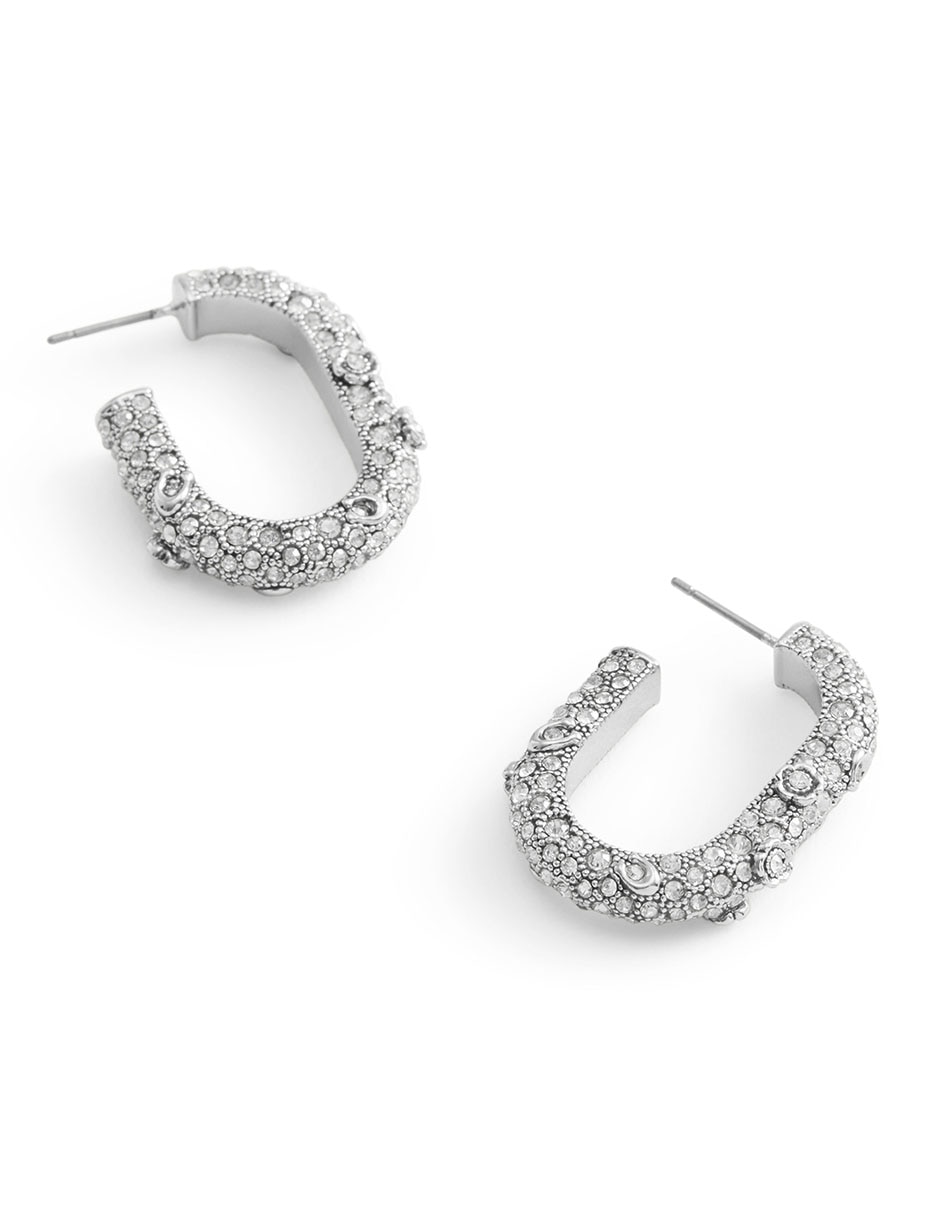 Aretes huggies con acabado pavé 2