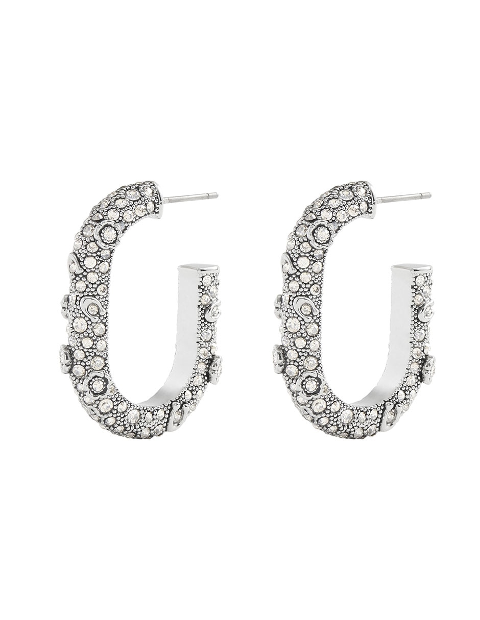 Aretes huggies con acabado pavé 4
