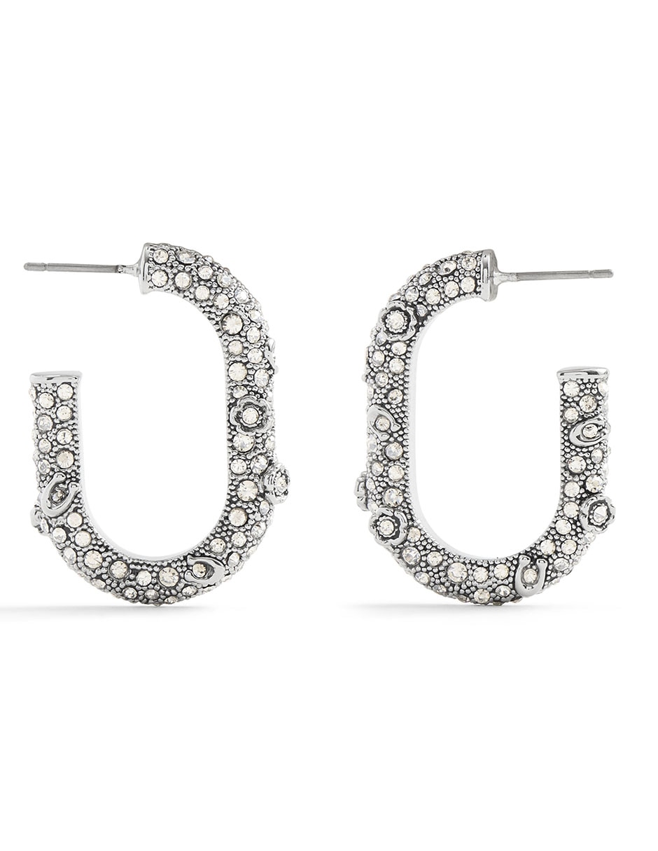 Aretes huggies con acabado pavé 5